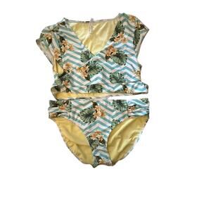 Marilyn Monroe Tropical Chevron Bikini Women's Size Large New